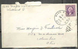1936 Ohio - Wash. & Col. WB RPO September 21, TR.14 - Cartas & Documentos