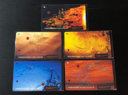 Singapore SMRT TransitLink Metro Train Subway Ticket Card, Dragon - Fragrance Hotel, Set Of 5 Used Cards - Singapur