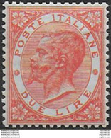 1863-65 Italia VE II Lire 2 Torino Bc MNH Sassone N. T22 - Autres & Non Classés