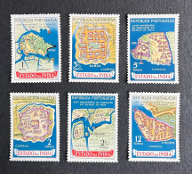 (T1) Portuguese India - 1956 Maps And Fortresses Complete Set - MNH - India Portoghese