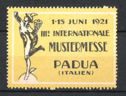 Reklamemarke Padau, III. Internationale Mustermesse 1921, Hermes  - Erinnophilie