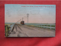 Hampton River New Hampshire~Wooden One Mile Bridge~Trolley  Ref 6391 - Other & Unclassified