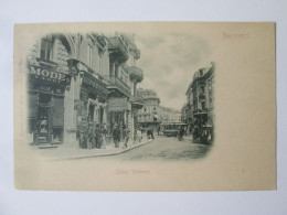 Romania-București:Rue De La Victorie,magasins,anime,carte Pos.voyage 1900/Victory Street,stores,lively,1900 Mailed Post. - Romania