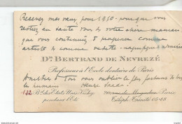 CO / Rare CARTE De VISITE Docteur BERTRAND DE NEVREZE Professeur Ecole Dentaire De PARIS - Visitenkarten