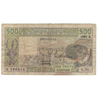 Billet, West African States, 500 Francs, 1984, KM:706Kg, TB - Stati Dell'Africa Occidentale