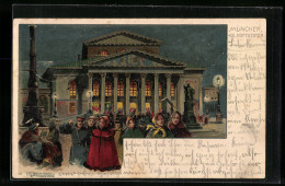 Lithographie München, Am Kgl. Hoftheater  - Théâtre