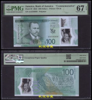 Jamaica 100 Dollars 2023, Polymer, Commemorative, AA Prefix, PMG67 - Jamaica