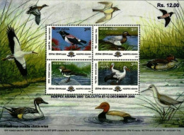 INDIA 2000 INDEPEX ASIANA MIGRATORY BIRDS MINIATURE SHEET MS BIRDS MNH - Ongebruikt