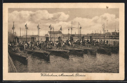AK Wilhelmshaven, Mienensuchs-Division Im Hafen  - Oorlog