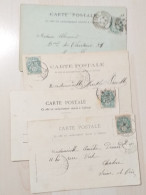 (O6) LOT 4 Type Blanc Sur Cartes Pionnieres - Mechanical Postmarks (Advertisement)