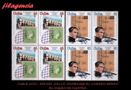 CUBA. BLOQUES DE CUATRO. 2000-06 DÍA DEL SELLO CUBANO. AVIACIÓN - Nuevos