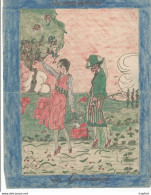 D9 / Cartoon / Dessin DESSINATEUR Année 1917 // Dessin Signé Original Pastel Couleur // Les MARAUDEUSES Cerise Cueillir - Disegni