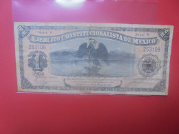 MEXICO 1 PESO 1914 Série "A" Circuler (B.33) - México