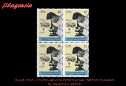 CUBA. BLOQUES DE CUATRO. 2000-18 CENTENARIO DEL MÉDICO CUBANO PEDRO KOURÍ ESMEJA - Ungebraucht