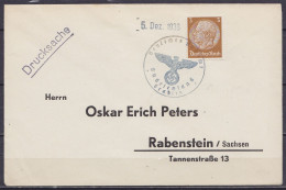 L. Préadressée (imprimé) "Drucksache" Affr. 3pf Annulé Par Cachet "Deutsches Postamt / Sudetenland / Graslik" & Date "5. - Storia Postale