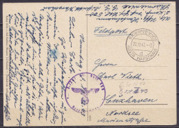 Pologne (occupation Allemande) - CP Fantaise En Franchise Feldpost Càpt "SKIERNIEWICE /20.12.1943/ (DISTR WARSCHAU)" Pou - Cartas & Documentos