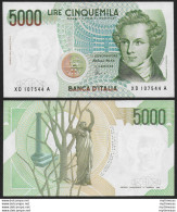 2001 Italia Lire 5.000 Vincenzo Bellini FDS Rif. BI 69Da Gigante - Other & Unclassified