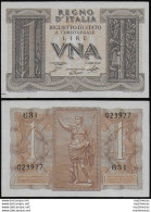 1939 Italia Lire 1 FDS Impero Rif. BS 4A Cat. Gigante - Autres & Non Classés