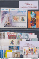 2000 Vaticano, Francobolli Nuovi, Annata Completa, 38 Valori + 1 Foglietto + 1 Libretto + 5 Automatici (Prima Serie) - M - Annate Complete