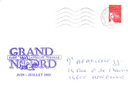 ENVELOPPE AVEC CACHET FREGATE LATOUCHE TREVILLE - GRAND NORD - JUIN JUILLET 2003 - Correo Naval