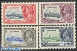 Ascension 1935 King George V Silver Jubilee 4v, Mint NH, History - Kings & Queens (Royalty) - Art - Castles & Fortific.. - Königshäuser, Adel