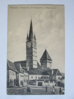 Romania-Mediaș(Sibiu):La Place Centrale Avec Eglise Evangelique/Central Square With Evangelical Church 1918 Pos.Feldpost - Roumanie