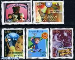 France 2001 Communication 5v, Mint NH, Performance Art - Science - Various - Dance & Ballet - Radio And Television - T.. - Nuevos