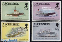 Ascension 1994 Ships Used By Falkland Liberation 4v, Mint NH, Transport - Ships And Boats - Barcos