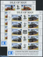 Isle Of Man 1992 TRANSC.RAILW. 2 M/s, Mint NH, Transport - Railways - Trains