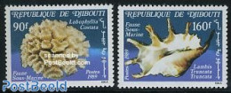 Djibouti 1989 Marine Life 2v, Mint NH, Nature - Shells & Crustaceans - Marine Life