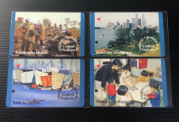 Singapore SMRT TransitLink Metro Train Subway Ticket Card, Singapore’s Contribution To United Nations,Set Of 4 Used Card - Singapour