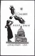 EXLIBRIS / Bookplate LITHUANIA Sapiro For J. Sakas - Exlibris