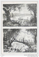 L´Expédition Francaise Aux Ruines Cambodgiennes - Route De Pracon à Prease - Kambodscha - Page Original  1874 - Historische Dokumente