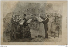 La Messe De Verdi à L'Opéra-comique - Le Maestro Dirigeant L'orchestre - Page Original De 1874 - Historical Documents