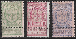 Belgium 1894 Worldexhabition Antwerp Complete MH Set Michel  61 / 63 - 1894-1896 Tentoonstellingen