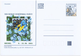 CDV 64 Slovakia 500 Years Of The European Post BELGICA 2001 Cycling - Philatelic Exhibitions