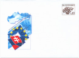 COB 90 Slovakia  15th A. Of The Slovak Republic 2008 NATO Logo, Coat Of Arms, Map Of Slovakia, Flag Of The EC - Briefe