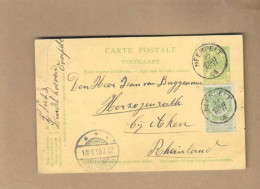 Los Vom 23.04 -  Heimatbeleg Aus Meerpelt Naxh Herzogenrath 1905  Ganzsache - Cartes Postales 1871-1909