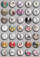 BETTY BOOP ART BADGE BUTTON PIN SET 1 (1inch/25mm Diameter) 35 DIFF - Fumetti