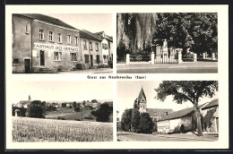 AK Saarlouis-Neuforweiler, Kaufhaus Leo Hernig Und Strasse Durch Den Ort  - Kreis Saarlouis