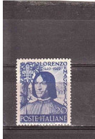 1949 L.20 LORENZO IL MAGNIFICO - 1946-60: Mint/hinged