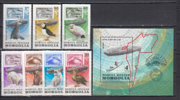 Mongolia 1981 - 50th Anniversary Of The Airship's Polar Flight "Graf Zeppelin", Mi-nr. 1413/19+Bl. 76, MNH** - Mongolië