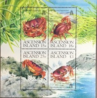 Ascension 1989 Crabs Minisheet MNH - Crustacés