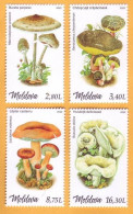 2022  Moldova Moldavie  Mushrooms, Plants, 4v Mint - Butterflies