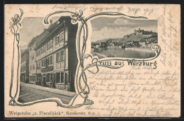 AK Würzburg, Gasthof Weinstube Zum Fiscalbäck, Sanderstrasse 8, Ortsansicht  - Würzburg