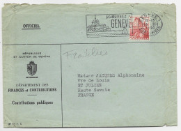 HELVETIA SUISSE 20C SEUL LETTRE COVER GENEVE 15.II.1944 POUR ST JULIEN HAUTE SAVOIE TARIF FRONTALIER - Brieven En Documenten