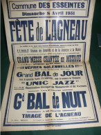 COMMUNE DES ESSEINTES PRES DE LA REOLE : FETE DE L AGNEAU LE 8 AVRIL 1951 - Posters