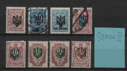 Odessa 1918, Civil War, Lot Of 8, Type-3, Signed, VF MH* / Used, (OLG) - Oekraïne & Oost-Oekraïne