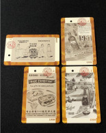 Singapore SMRT TransitLink Metro Train Subway Ticket Card, Old Local Brands, Set Of 4 Used Cards - Singapore