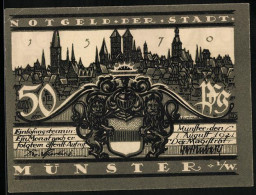 Notgeld Münster I. W. 1921, 50 Pfennig, Blick Auf Lamberti  - Lokale Ausgaben